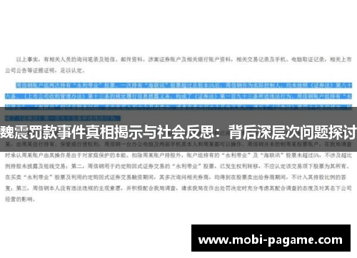 魏震罚款事件真相揭示与社会反思：背后深层次问题探讨